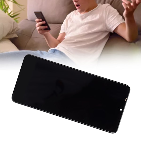 Skärmersättning LCD-skärm Touch Digitizer Assembly för Samsung Galaxy A125 med ram