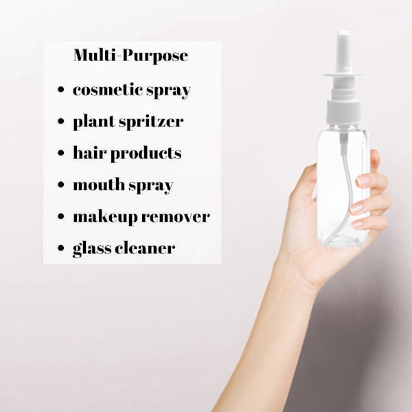 6 st 50 ml färgad plastsprayflaska, kosmetisk plast liten