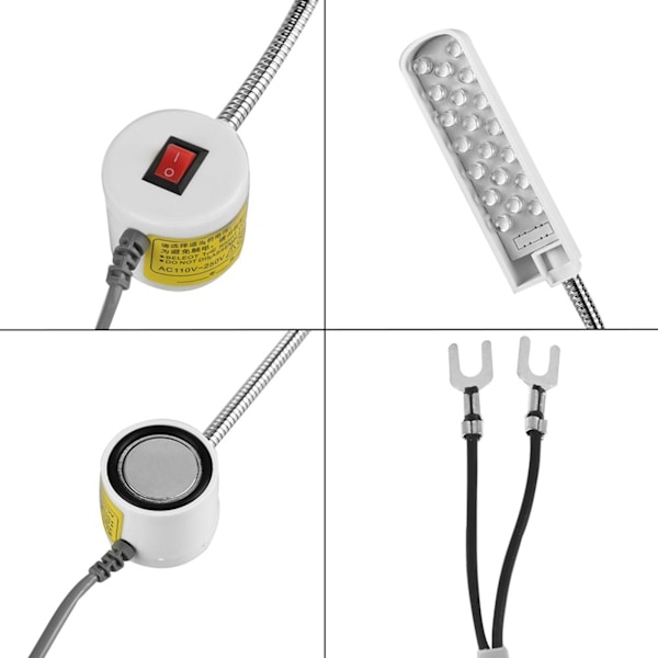 110V-250V LED-lys for symaskin, justerbar magnetisk sokkellampe, del (#13)