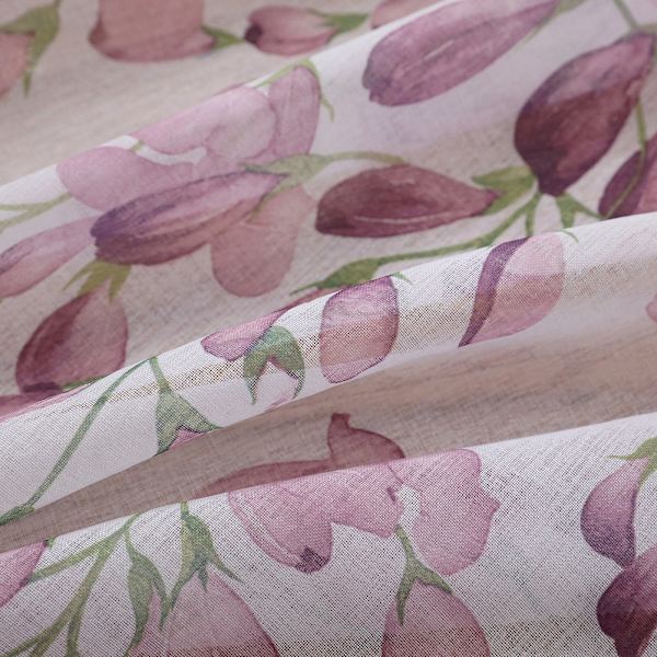 Polyester vindusgardin Valances Voile soverom stue dekor (lilla)