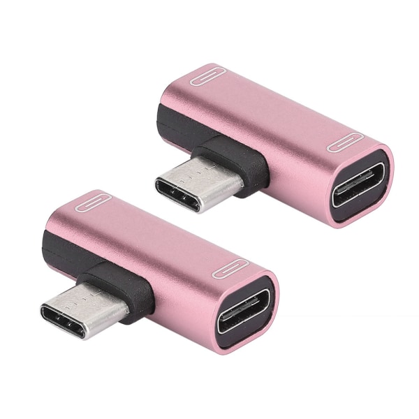 2PCS TypeC-konvertersplitter Dual 2 i 1 til hodetelefon USB-lydladeradapter Rosa(Rosa )