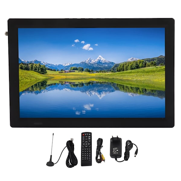 Bärbar Digital TV 14 tum ATSC Samma Skärmfunktion Uppladdningsbar Bärbar TV EU-kontakt 110‑220V
