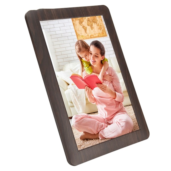 WiFi Digital Fotoram 1280x800 10,1 Tum IPS HD Touch Screen Smart Cloud Fotoram med 16GB Lagring 100‑240V Brun EU-kontakt