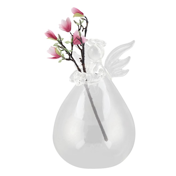 Vinkelhandgjord transparent glasvas blomkruka dekoration hushållskontor