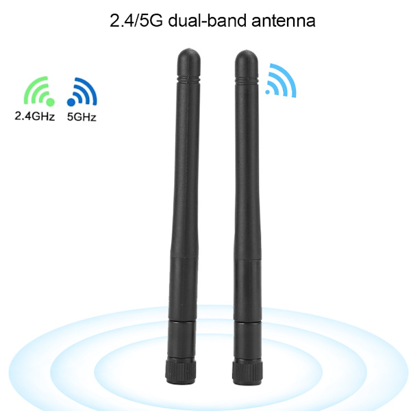 2 stk Wifi-antenne 2,4G 5G DualBand trådløs ruting nettverkskort antenner 5DBI 11CM