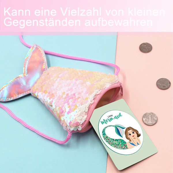 SALLYFASHION Mermaid Pung, Pakke med 4 Mermaid Taske Sequin Pung Børn til Fødselsdag Gave Fest Taske Fest