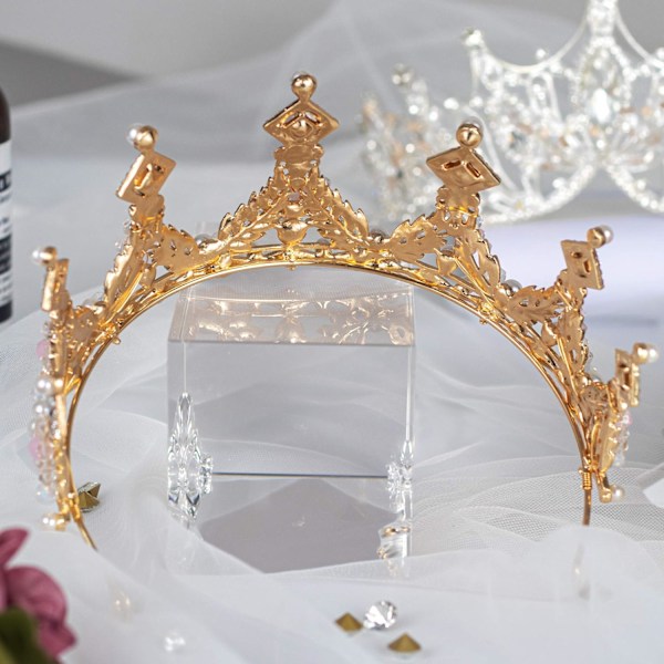Lyxig Vatten钻Design Kristall Strasskrona, Prinsesskrona Perfekt Gåva för Bröllop, Födelsedag, Mångsidiga Tillfällen, Kvalitetslegeringsmaterial, Elegant