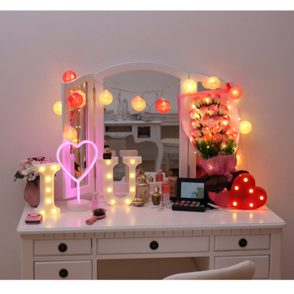 LED 26 bokstaver tall lys Ampersand og symbol Kjærlighet H
