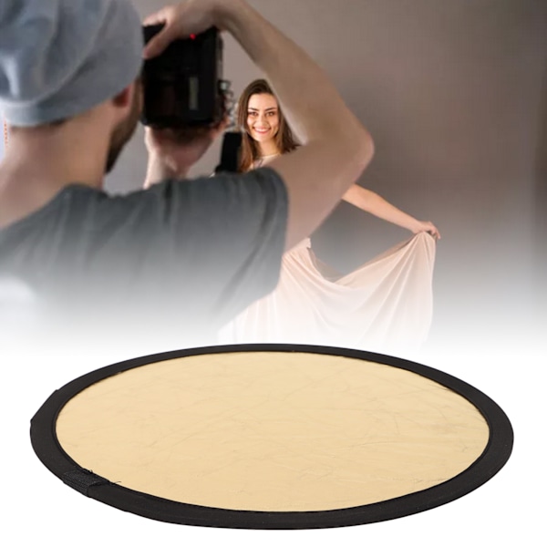 2 i 1 Rund Reflektor Hopvikbar Ljusspridare Tavla för Fotografering Fotostudio Belysning Utomhusbelysning