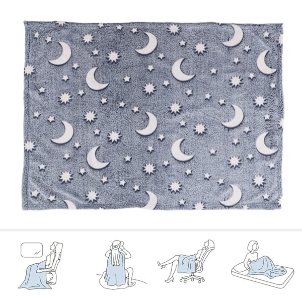 Lysande polyesterfilt Mjuk och varm luddig filt för säng soffa soffa alla säsongerDusty Blue