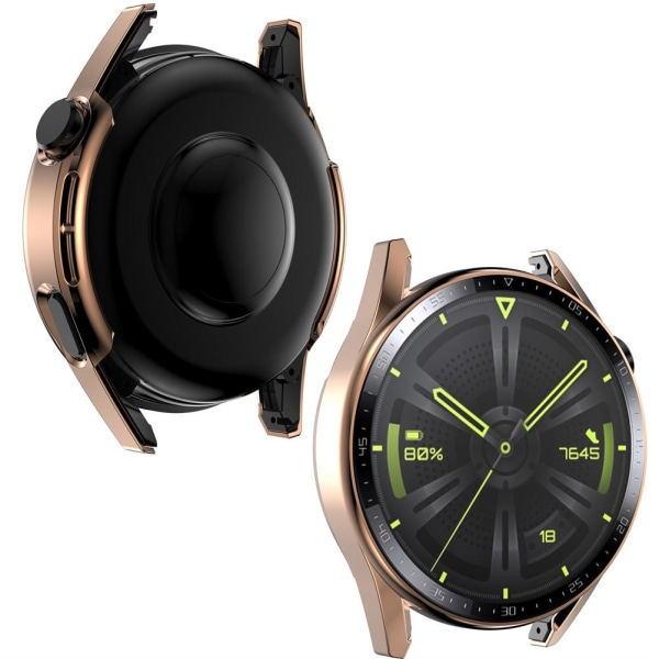 PC-ram PC-fodral i härdat glas, kompatibel med Huawei Watch GT3 42mm 46mm Smartwatch, stöttåliga skydd