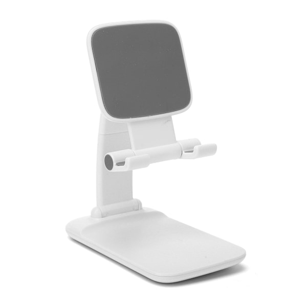 Justerbar skrivebordsstativ for mobiltelefon og nettbrett, webcast, online-møte, telefonholder, hvit (plast)
