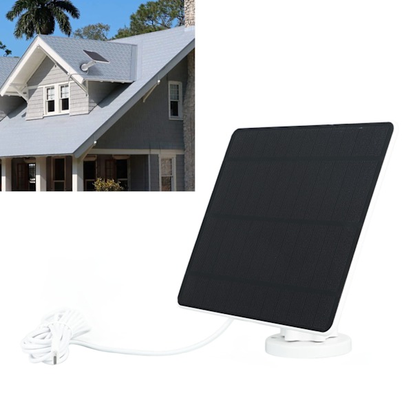 Säkerhetskamera Solcellsladdare, Justerbart Fäste Solpanel Med IP65 Vattentätt Skydd, Högeffektivt Monokristallint Kisel, Stabil Solenergi