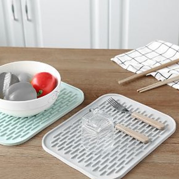 Diskmatta med halkfri yta, säker och hälsosam för flera användningsområden i kök eller badrum, tjockt mjukt elastiskt TPR-material, värmebeständig och snabbtorkande