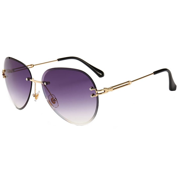 Trimmede solbriller rammeløse gradient retro runde toad solbriller, lavet af metal