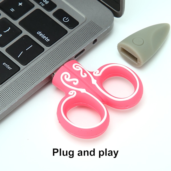 Tecknad U Disk Röd Sax Skräddare Modell Bulk Lagring Flash Drive Minne Sticka 16GB