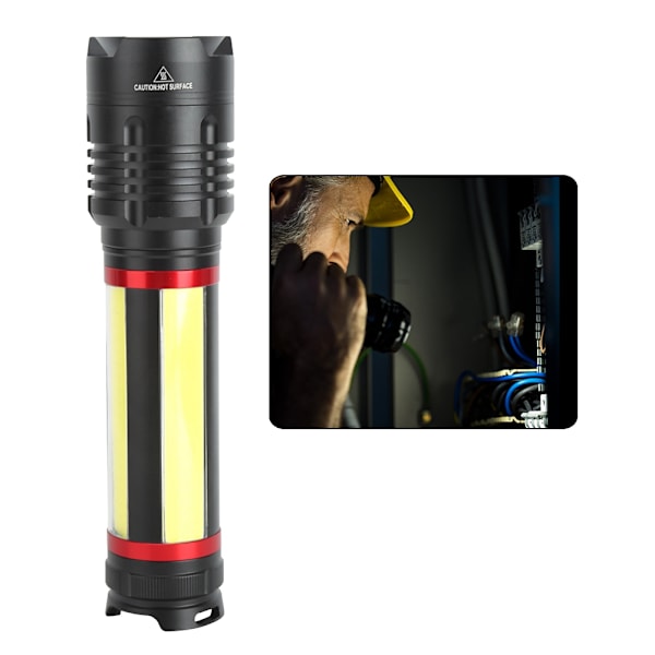 LED-ladattava taskulamppu, tehokas teleskooppinen zoom-sähköinen