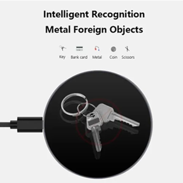 Qi-certifierad snabb trådlös laddare, 10W höghastighetsladdning för Apple iPhone, Samsung, temperaturskydd, portabel design för resor (Omfattande
