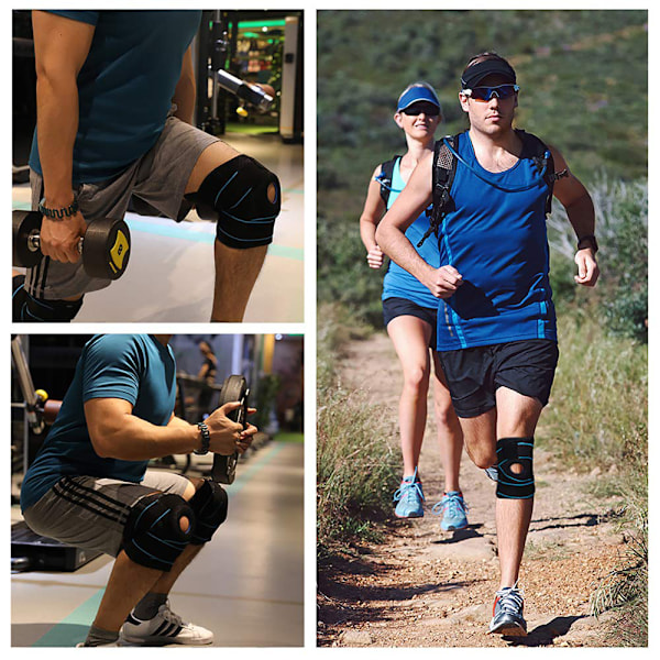 Justerbart knästöd, knäskydd med patella-gelkudde för meniskskada, patella-knäskydd med sidofjäderstabilisatorer för artritlindring,