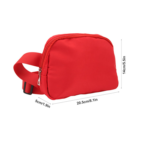 Nylon Fanny Pack med dragkedjefickor Justerbart bälte Vattentät Fashion midjeväska för kvinnor Vuxna