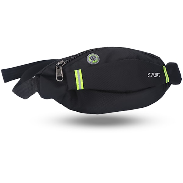Män Kvinnor Utomhus Sport Löpning Cykling Gym Midjeväska Nylon Pack Svart