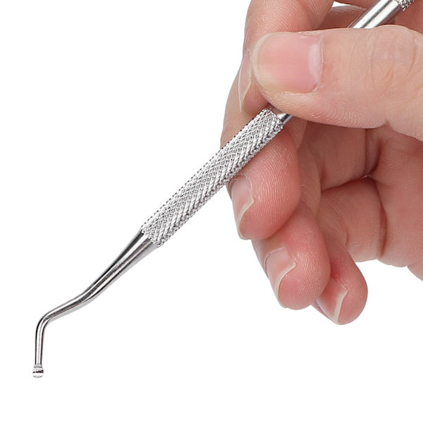 2 st Ingrown tånagelverktyg i rostfritt stål, nagelrengöringsverktyg med dubbla ändar