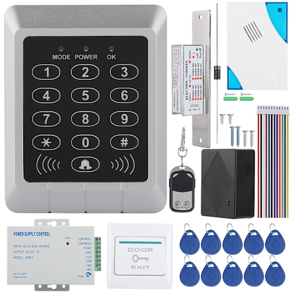 RFID-tangentbordsåtkomstkontrollsystem Kit Dörrlås 125KHz EM-kort för dörrinträde