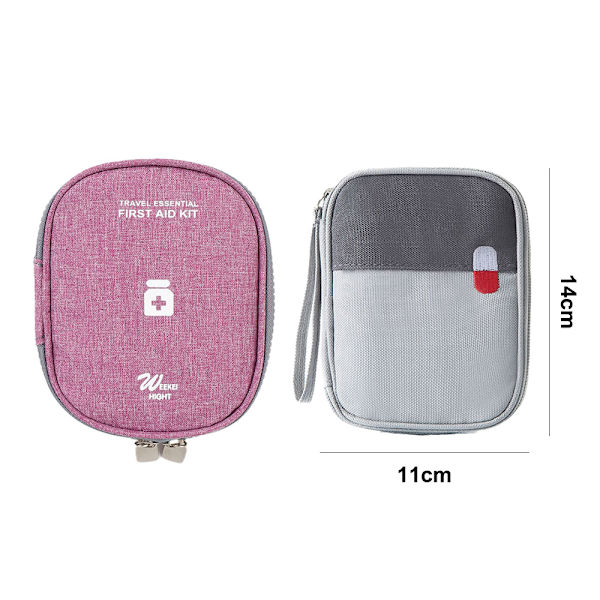 Första hjälpen kit väska tom resemedicin påse mini bärare praktisk medicin piller droger paket arrangör