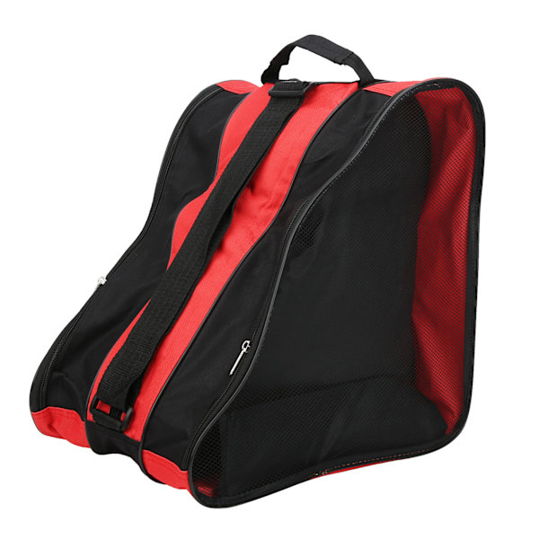 3 lag nylon rulleskøyte ryggsekk singel skulderpose fritids sports pakksekk (rød)