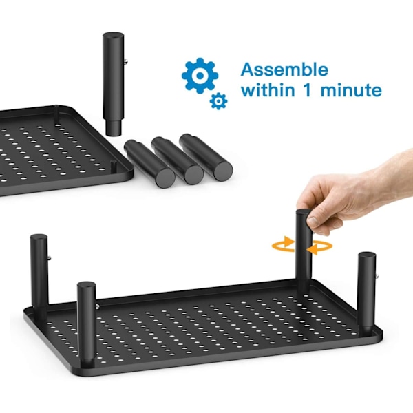 Skrivbordsstativ för Monitor, Ergonomiskt Visningsstativ med Justerbar Höjd, Ventilerad Plattform för Värmeavledning, Bred Kompatibilitet för Enheter
