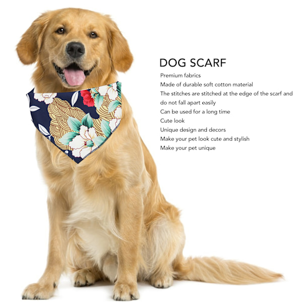 Halsduk för husdjur, andningsbar och slitstark hundscarf för vardagsbruk, Hawaii hawaiianskt blommönster triangelhaklappar tillbehör