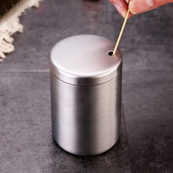 Praktisk Tandpetare Dispenser, Elegant Tandpetarhållare för Enkel Åtkomst i Ditt Vardagsrum, Tjock Konstruktion i Rostfritt Stål