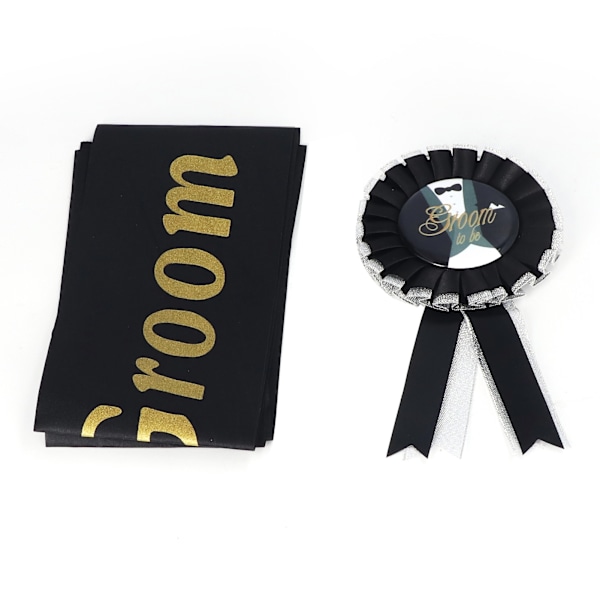 Bryllup Sash Bælte Brudgom til at Være Brud til at Være Pin Badge Dekoration Tilbehør til Fest Foto