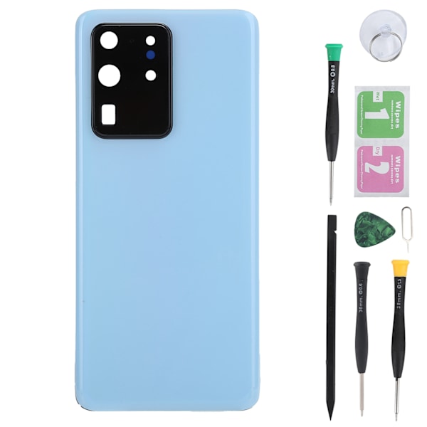 Vaihdettava matkapuhelimen akun kansi takakotelon kotelo työkaluilla Samsung S20 Ultra 5GBlue