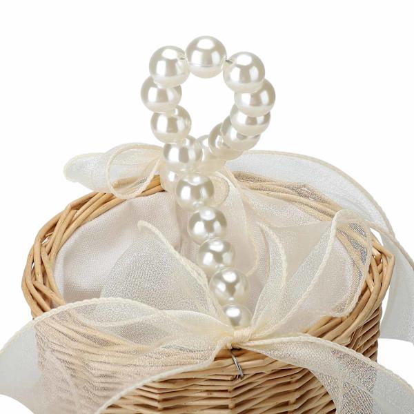 Bryllupsseremoni Ringpute Blomsterkurv Bærbar Burlap Sløyfe Vintage Bryllupskurv