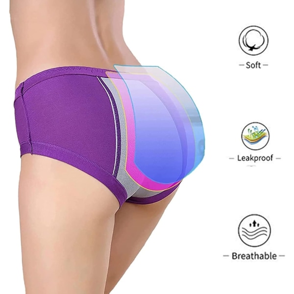Täta Trosor för Kvinnor, Plus Size Mesh Sömlösa Tätsäkra Skyddstrosor 6-pack