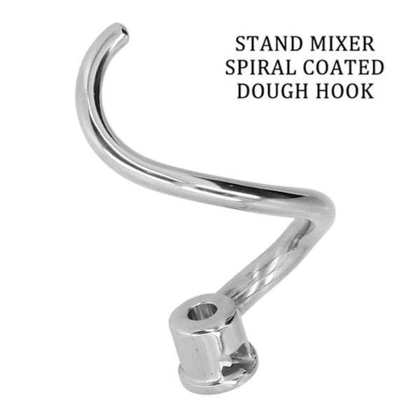 Professionell Degkrok för KitchenAid-mixers, Rostfri & Diskmaskinsäker, Spiraldesign för Snabb Degknådning, Kompatibel med 5Qt & 6Qt