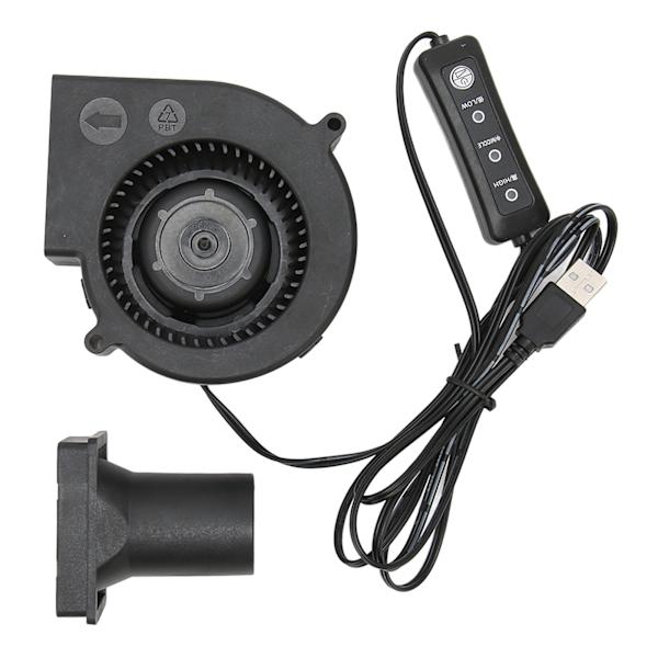 USB-fläkt 3,8 tum 3 hastighetslägen DC 5V borstlös 3800 RPM 22 CFM datorkylningsfläkt för PC-elektronik 3D-skrivare