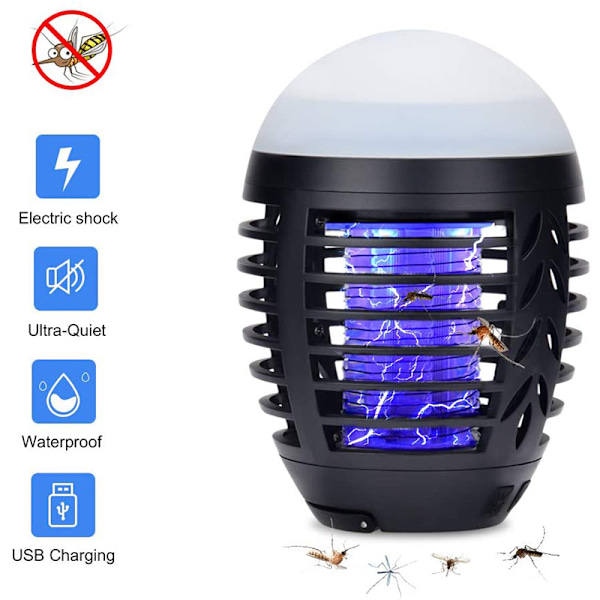 Viktig Campingutrustning: Bärbar Uppladdningsbar Insektsdödare med UV-ljus, Vattentät Design för Utomhusaktiviteter, LED-ljus för Förbättrad