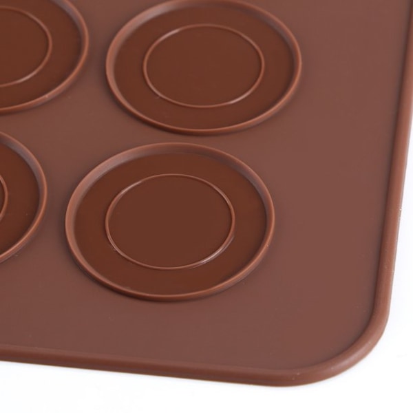 Chokladfärgade Bakmattor i Silikon för Macarons, Flexibla Non-Stick, Mikrovågsugnssäkra, För Jämn Gräddning och Problemfri Rengöring