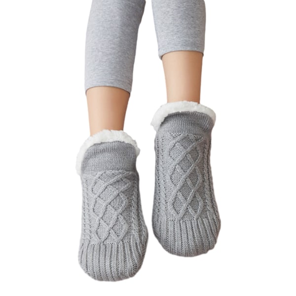 Toffelsockor för kvinnor, halkfria termiska innesockor för damer 43-45 (28cm)