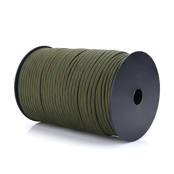 Paracord Rep, Taktisk Lina för Inomhus- och Utomhusutrustning, 100M Armégrön Paracord Fallskärmslina med Bred Användning