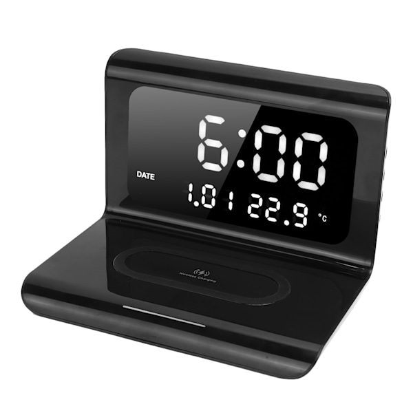 Multifunktionelt ur, elektronisk kalender, telefon, trådløs automatisk matchende oplader