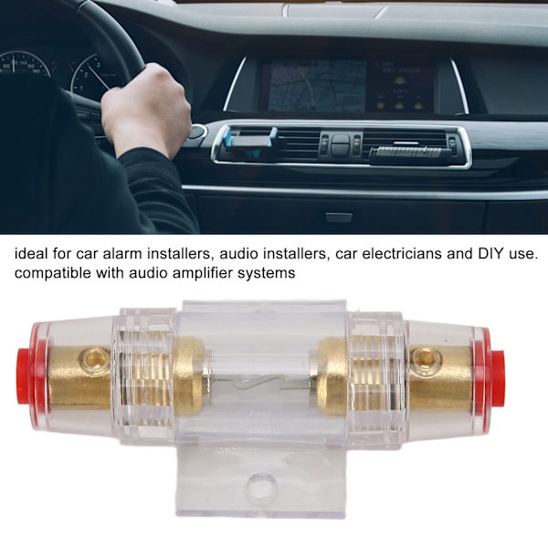 Bilstereo enkelt in-line AGU-sikringholder 60A høy temperaturbestandig for 4AWG 8AWG-ledning