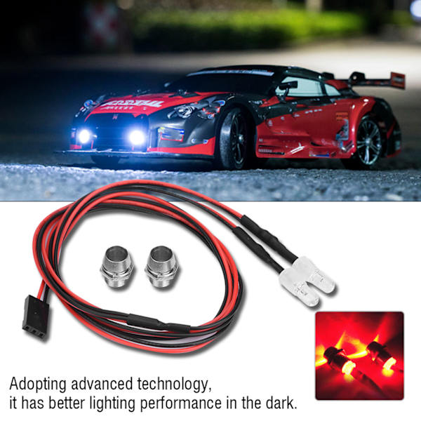 2PCS 5mm strålkastare RC tillbehör LED-lampor för 1/10 modell driftbil fordon (12# rött ljus)