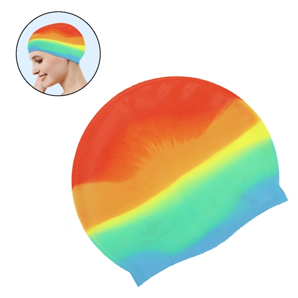 Simhätta i silikon, elastiskt material, halkfri design, lättvikt, lämplig för män och kvinnor, skyddar håret från klorskador, lätt att ta på och av