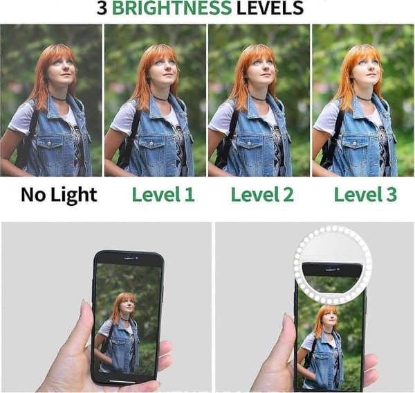 2025 Nyeste Selfie Ringlys Oppladbart Bærbart Clip-On Selfie Fylllys
