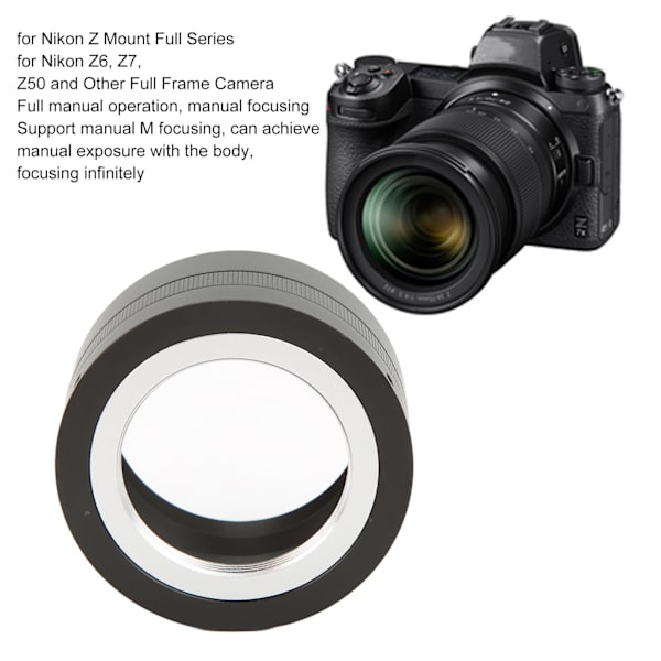 Adapterring i aluminiumlegering til M42-objektivfatning til Nikon Z-fatningsserie Full Frame-kamera