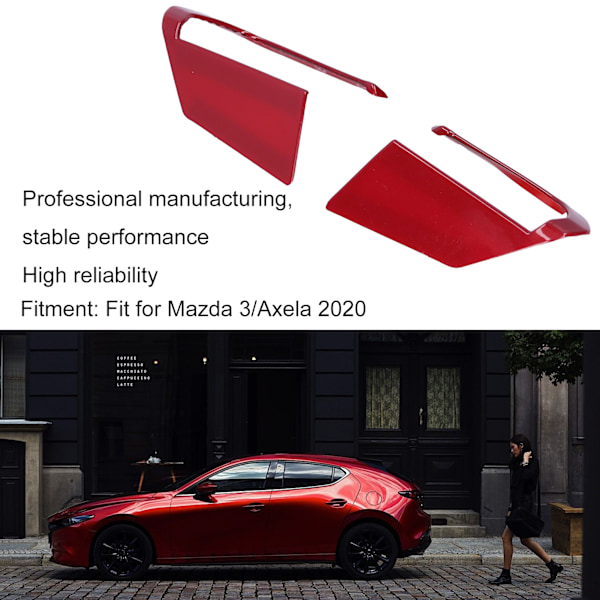 2 st Bilrattkåpa Trim Vänster och Höger Position Passar Mazda 3/Axela 2020 Röd
