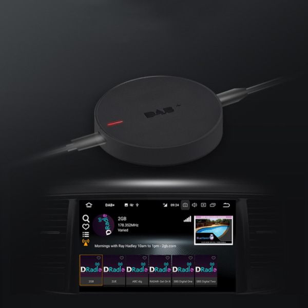 USB-port DAB+-mottaker med forsterket antenne for Android 5.1 eller nyere